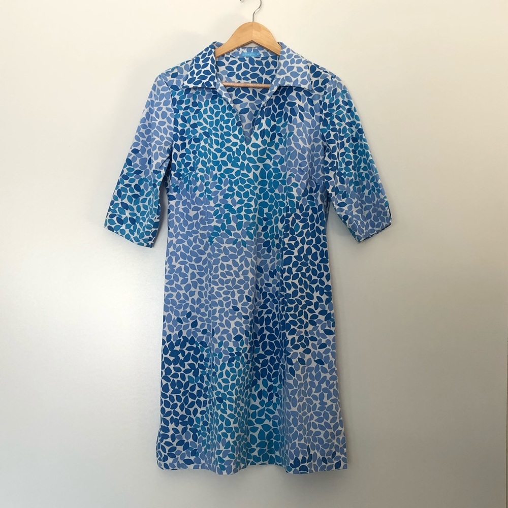 J McLaughlin Collared Dress V Neck 3/4 Sleeves 8